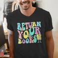 Return Your Books End School Year School Librarian Teacher For Men Women Girls Kids Men's V-Neck T-Shirt Return Your Books End School Year School Librarian Teacher For Men Women Girls Kids Men's V-Neck T-Shirt