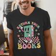 Return Your Books End School Year School Librarian Teacher Men's V-Neck T-Shirt