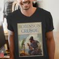 Robinson Crusoe Book Cover 1920 Men's V-Neck T-Shirt