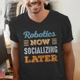 Robotics Now Minimal Socializing Introvert Vintage Men's V-Neck T-Shirt Robotics Now Minimal Socializing Introvert Vintage Men's V-Neck T-Shirt