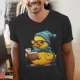 Rubber Duck Reading Book Rubber Duckie Reader Coffee Lover Men's V-Neck T-Shirt Rubber Duck Reading Book Rubber Duckie Reader Coffee Lover Men's V-Neck T-Shirt