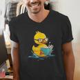 Rubber Duck Reading Book Reader Books Rubber Duckie Men's V-Neck T-Shirt Rubber Duck Reading Book Reader Books Rubber Duckie Men's V-Neck T-Shirt