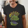 Rugrats Reptar Distressed Comic Book Style Cartoon Men's V-Neck T-Shirt