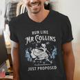 Run Like Mr Collins Just Proposed Books And Running Men's V-Neck T-Shirt