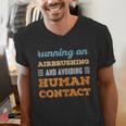 Running On Airbrushing Social Introvert Humor Vintage Men's V-Neck T-Shirt