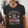 Salem Witch Book Club Bookish Halloween Raccoon Witchcraft Men's V-Neck T-Shirt