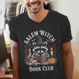 Salem Witch Book Club Raccoon Halloween Men's V-Neck T-Shirt Salem Witch Book Club Raccoon Halloween Men's V-Neck T-Shirt