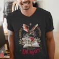 Santa's Favorite Book Dragon Christmas Magic Men's V-Neck T-Shirt Santa's Favorite Book Dragon Christmas Magic Men's V-Neck T-Shirt