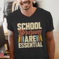 School Librarians Are Essential Library Book Lover Librarian Men's V-Neck T-Shirt School Librarians Are Essential Library Book Lover Librarian Men's V-Neck T-Shirt
