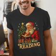 He Sees What You’Ve Been Reading Santa Book Lover Christmas Men's V-Neck T-Shirt He Sees What You’Ve Been Reading Santa Book Lover Christmas Men's V-Neck T-Shirt