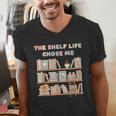 The Shelf Life Chose Me Bookstore Reading Lover Graphic Men's V-Neck T-Shirt The Shelf Life Chose Me Bookstore Reading Lover Graphic Men's V-Neck T-Shirt