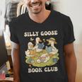Silly-Goose Book Club Goose And Book Lovers Men's V-Neck T-Shirt