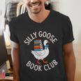 Silly Goose Book Club Reading Lover Men's V-Neck T-Shirt