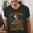 Skeleton Read Book Just One More Chapter Floral Book Lover Men's V-Neck T-Shirt Skeleton Read Book Just One More Chapter Floral Book Lover Men's V-Neck T-Shirt