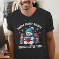 Snow Many Books Snow Little Time Snowman Reading Book Men's V-Neck T-Shirt Snow Many Books Snow Little Time Snowman Reading Book Men's V-Neck T-Shirt