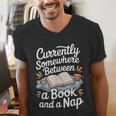 Somewhere Between a Book And a Nap – Cozy Reading Men's V-Neck T-Shirt Somewhere Between a Book And a Nap – Cozy Reading Men's V-Neck T-Shirt