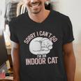 Sorry I Can't Go I'm An Indoor Cat Lazy Humor Introvert Cat Men's V-Neck T-Shirt Sorry I Can't Go I'm An Indoor Cat Lazy Humor Introvert Cat Men's V-Neck T-Shirt