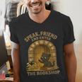 Speak Friend Enter Bookshop Magic Panther Men's V-Neck T-Shirt