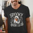 Spooky Book Club Cute Ghost Reading Book Halloween Costume Men's V-Neck T-Shirt