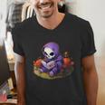 Spooky Grim Reaper Reading A Book Cute Creepy Halloween Men's V-Neck T-Shirt