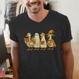 Spooky Halloween Book Lover Halloween Reading Goose Men's V-Neck T-Shirt Spooky Halloween Book Lover Halloween Reading Goose Men's V-Neck T-Shirt