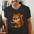 Squirrel Reading Book Lover Men's V-Neck T-Shirt Squirrel Reading Book Lover Men's V-Neck T-Shirt