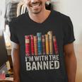 Support Banned Books Freedom I'm With The Banned Men's V-Neck T-Shirt