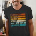I Survived Reading Banned Books All I Got Was Smarter Men's V-Neck T-Shirt I Survived Reading Banned Books All I Got Was Smarter Men's V-Neck T-Shirt