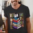 Teacher Librarian Kawaii Penguin Book Lover Penguin Men's V-Neck T-Shirt