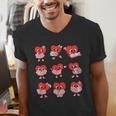 Teacher Valentines Day Reading Book Lover Bookworm Library Men's V-Neck T-Shirt