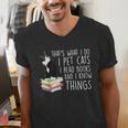 That's What I Do I Pet Cat I Read Books Tuxedo Cat Bookworm Men's V-Neck T-Shirt That's What I Do I Pet Cat I Read Books Tuxedo Cat Bookworm Men's V-Neck T-Shirt