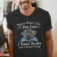 That’s What I Do Pet Cats Read Books Forget Things Flower Men's V-Neck T-Shirt