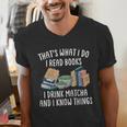 That's What I Do I Read Books I Drink Matcha I Know Things Men's V-Neck T-Shirt