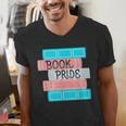 Threadless Grey Sky Chai Trans Book Pride Graphic Men's V-Neck T-Shirt