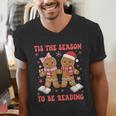 Tis The Season Reading Christmas Shirt Book Lovers Teacher Men's V-Neck T-Shirt
