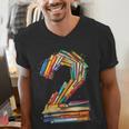Toddler 2nd Birthday Books Themed 2 Year Old Boys Kids Girls Men's V-Neck T-Shirt