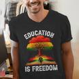 History Education Is Freedom Books Black History Men's V-Neck T-Shirt History Education Is Freedom Books Black History Men's V-Neck T-Shirt