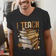 History Month I Teach Melanin Book Black Teacher Men's V-Neck T-Shirt History Month I Teach Melanin Book Black Teacher Men's V-Neck T-Shirt