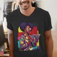 History Woman Reading Book Geometric Girl Educated Men's V-Neck T-Shirt