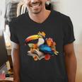 Toucan Reading Book Men's V-Neck T-Shirt