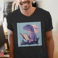 Trex Reading Book Dinosaur Men's V-Neck T-Shirt Trex Reading Book Dinosaur Men's V-Neck T-Shirt
