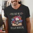 You Had Me At Trigger Warning Smut Books Dark Romance Skull Men's V-Neck T-Shirt You Had Me At Trigger Warning Smut Books Dark Romance Skull Men's V-Neck T-Shirt