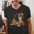 Turkey Reading Books Fall Librarian Book Lover Teacher Kids Men's V-Neck T-Shirt Turkey Reading Books Fall Librarian Book Lover Teacher Kids Men's V-Neck T-Shirt