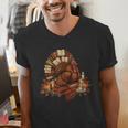 Turkey Reading Books Fall Season Thanksgiving Teacher Book Men's V-Neck T-Shirt Turkey Reading Books Fall Season Thanksgiving Teacher Book Men's V-Neck T-Shirt