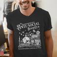 Unapologetically Antisocial Book Club Meets Weekly Retro Men's V-Neck T-Shirt
