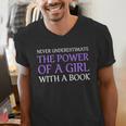 Never Underestimate Girl With A Book Women Inspiration Quote Men's V-Neck T-Shirt Never Underestimate Girl With A Book Women Inspiration Quote Men's V-Neck T-Shirt