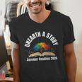 Unearth a Story 2026 Summer Reading Program Tree Book Men's V-Neck T-Shirt Unearth a Story 2026 Summer Reading Program Tree Book Men's V-Neck T-Shirt