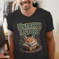 Unearth A Story Fox Reads a Book Men's V-Neck T-Shirt Unearth A Story Fox Reads a Book Men's V-Neck T-Shirt