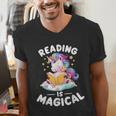 Unicorn Teacher Reading Is Magical Book Men's V-Neck T-Shirt