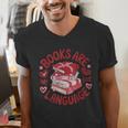 Valentine Book Lover Books Are My Love Language Women Girl Men's V-Neck T-Shirt Valentine Book Lover Books Are My Love Language Women Girl Men's V-Neck T-Shirt